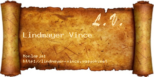 Lindmayer Vince névjegykártya